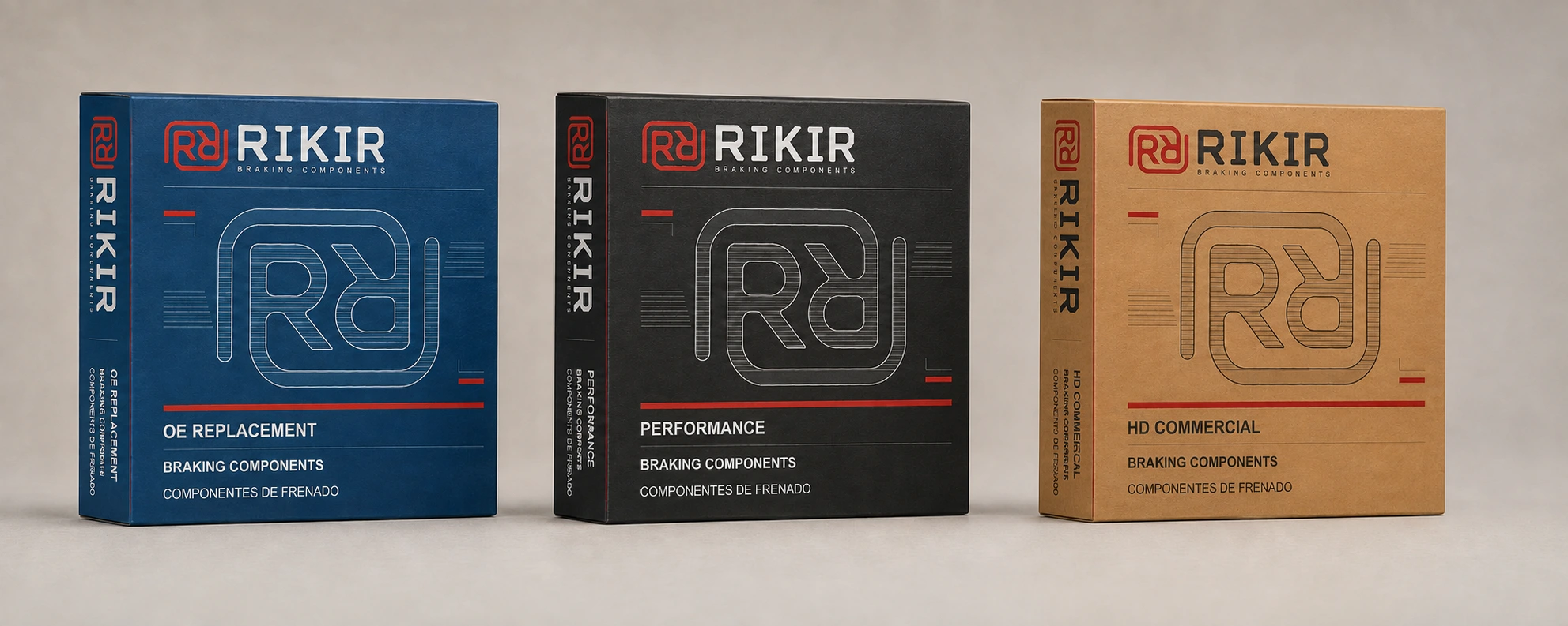 RIKIR OE Replacement, Performance and HD Commercial packaging